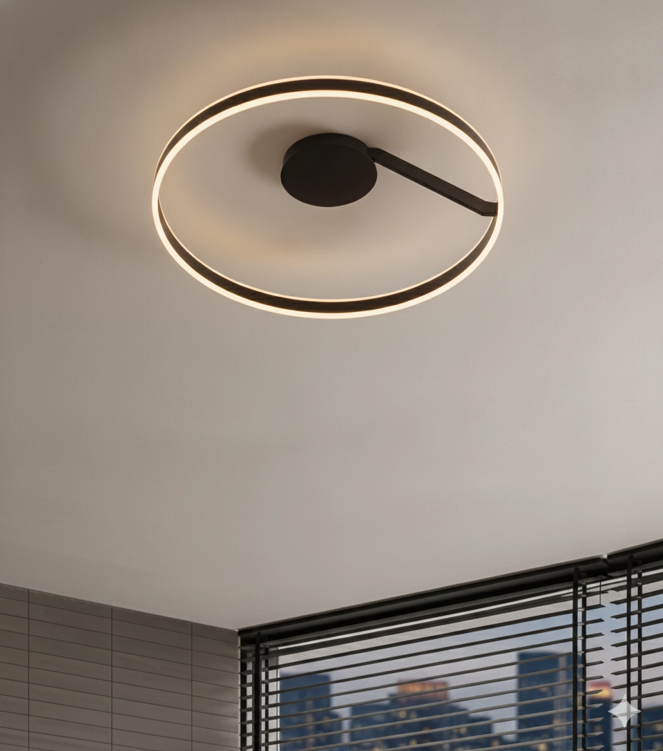 Plafonnier Bianco noir Ø 80cm