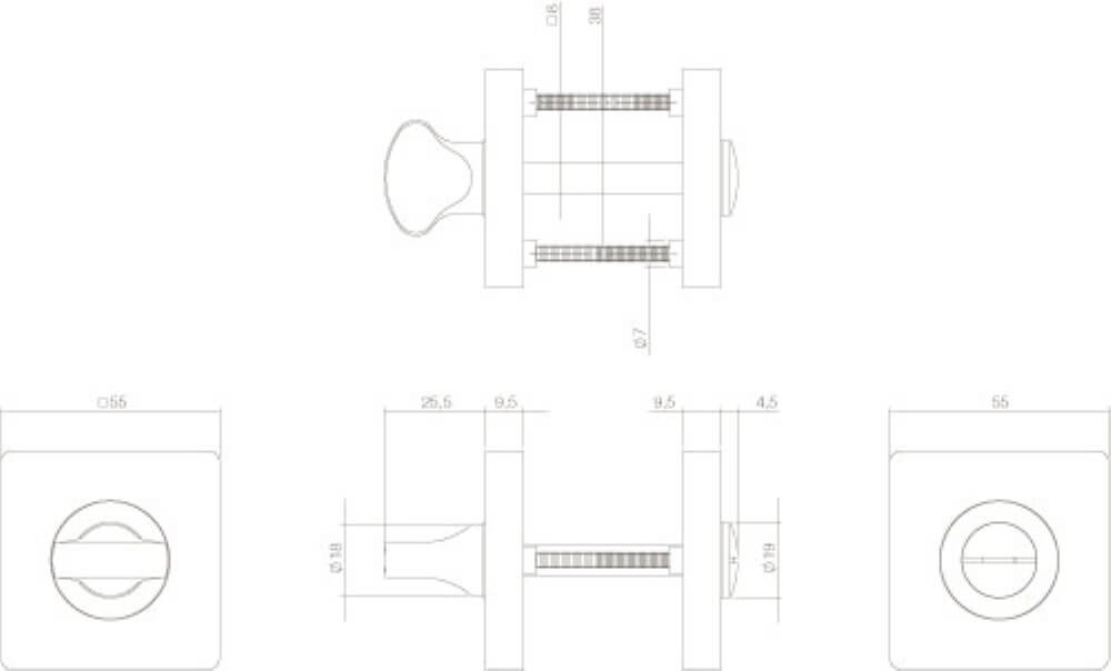 Fermeture des toilettes Tira Carré Noir Intersteel 8714186408742