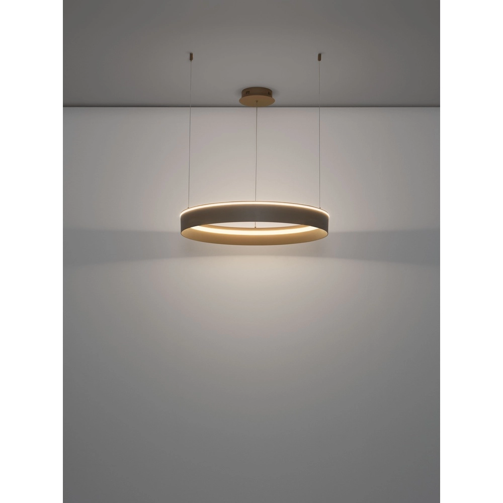 Lampe pendante moderne Olivia brun sable Ø 78cm Lyora 5212017494191