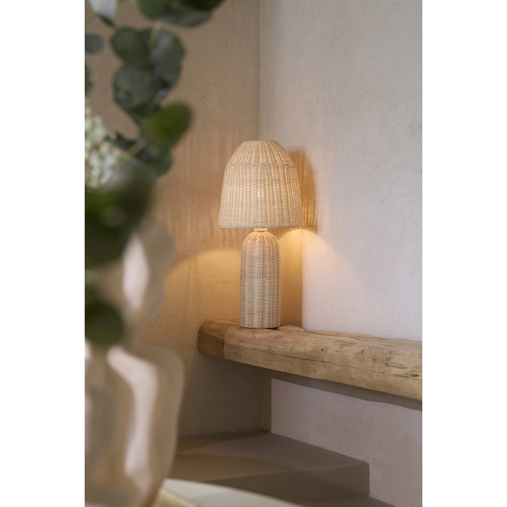 Lampe de table en rotin Mandor Ø 28,5cm - rotin foncé Light & Living 8717807820541
