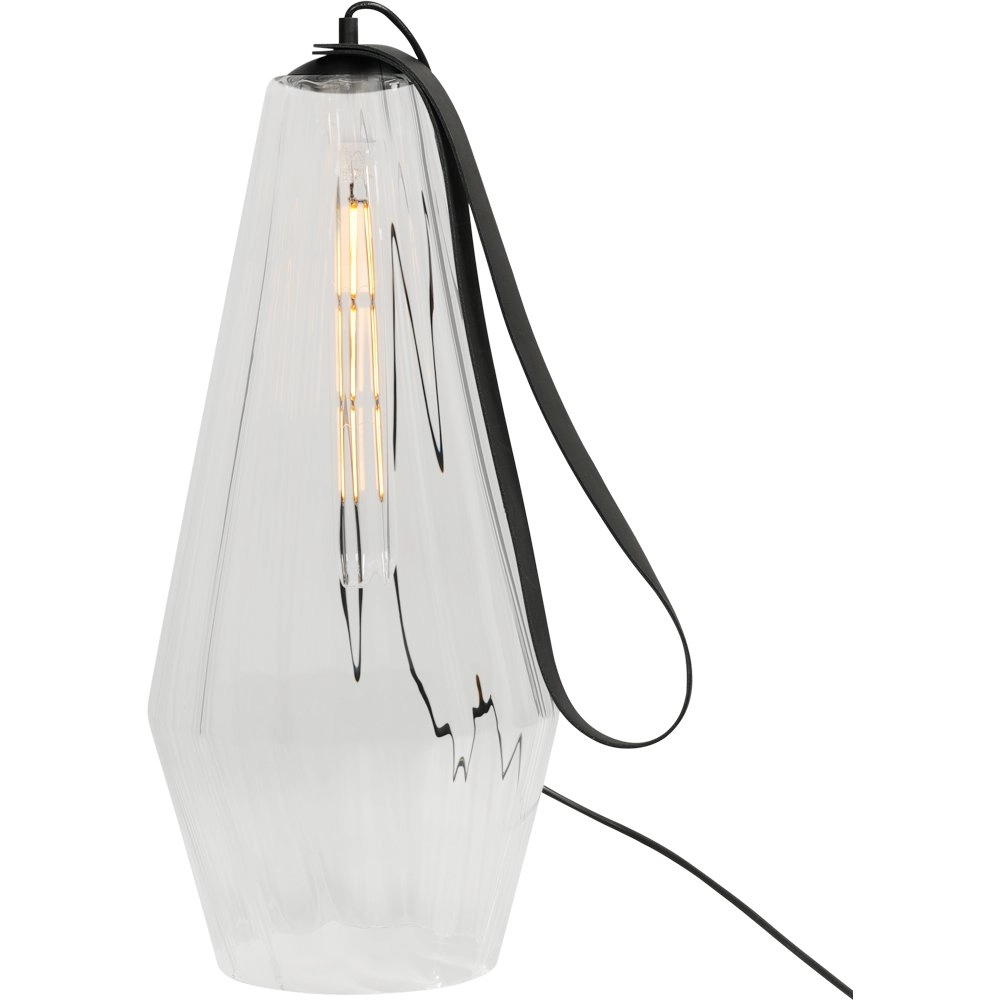 Lampe de table noire Diamond 80 cm avec verre transparent
