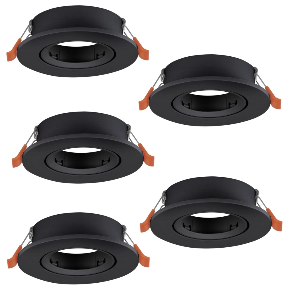 Lot de 5 spots encastrés Barranco noir Ø 9cm