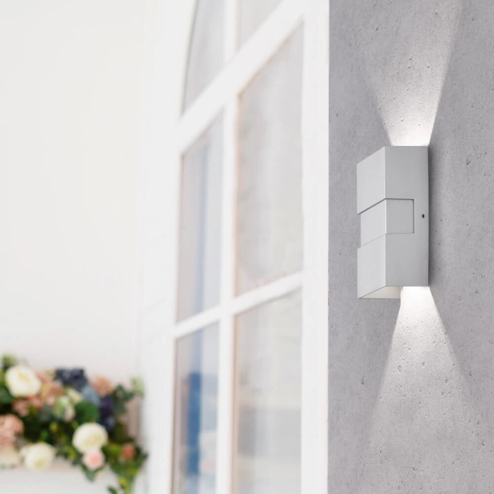 Spot mural gris argenté Oslo pour l'extérieur Fischer & Honsel 4003694304016