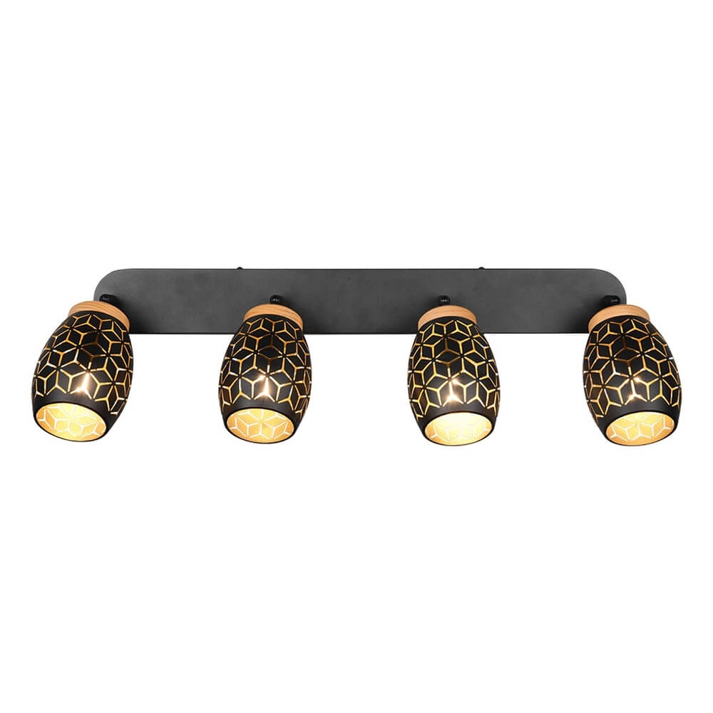 Spot apparent à 4 lumières Bidar noir Trio 4017807640700