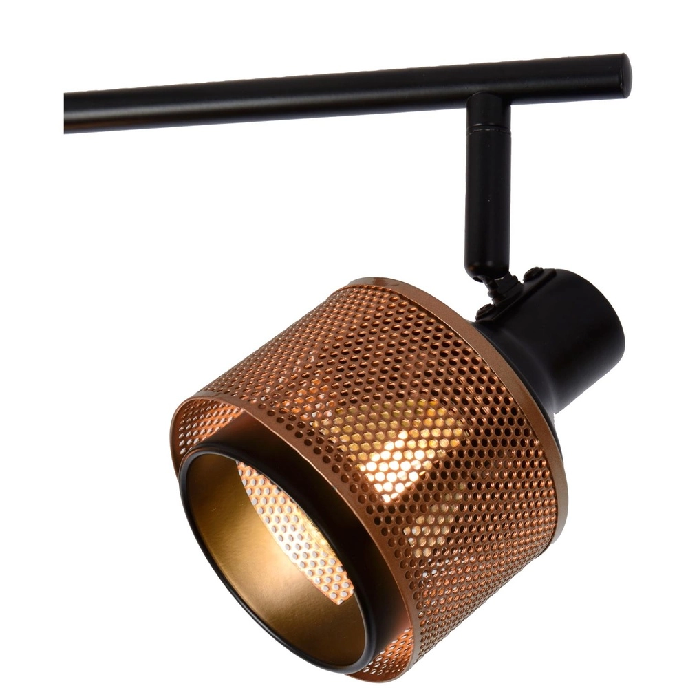 Lampe de plafond Rafa 4-noir clair avec cuivre Lucide 5411212771308