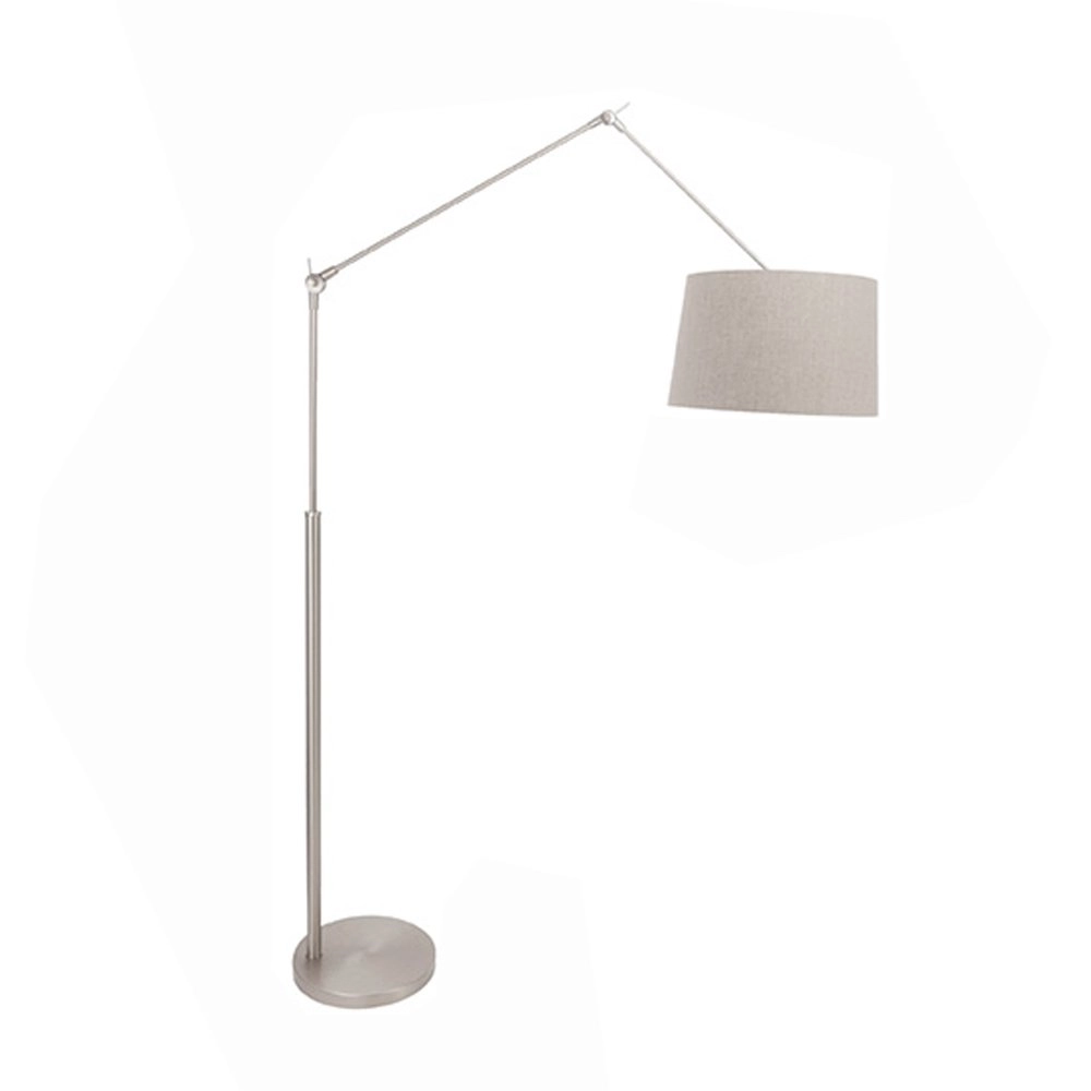 Lampadaire Gramineus 165cm gris avec abat-jour gris lin Steinhauer 8712746093759