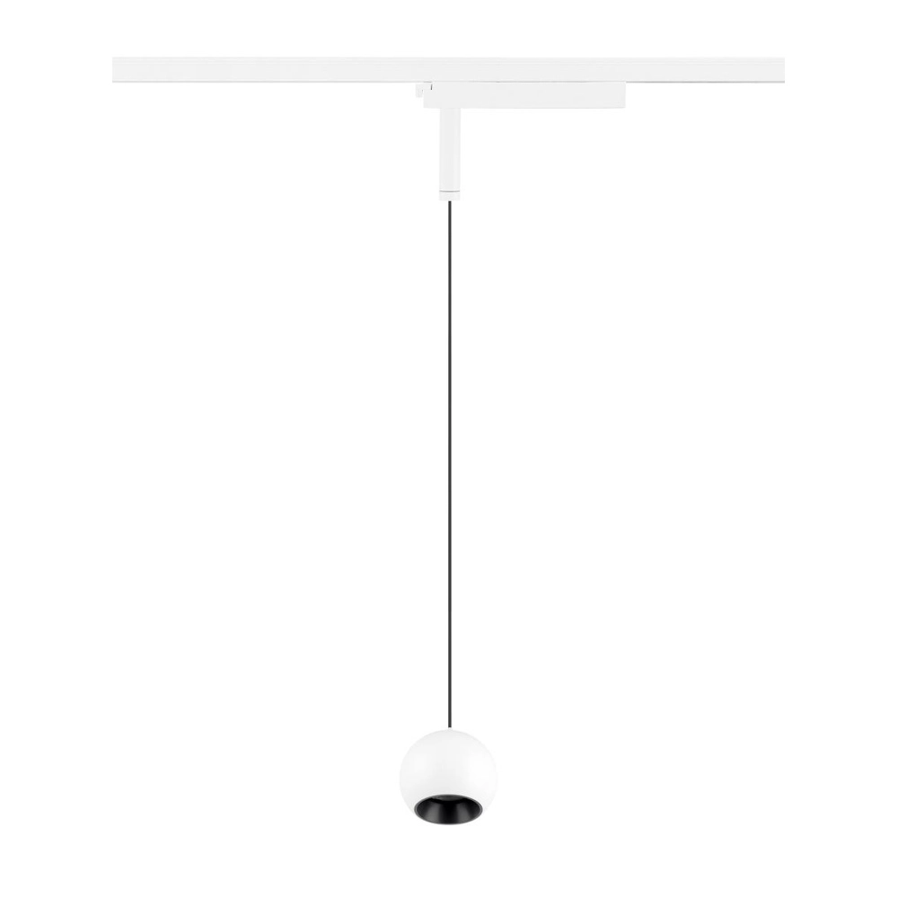 Suspension pour rail Light Eye 2.0 1 phase blanche avec noir 3000K SLV 4024163315692