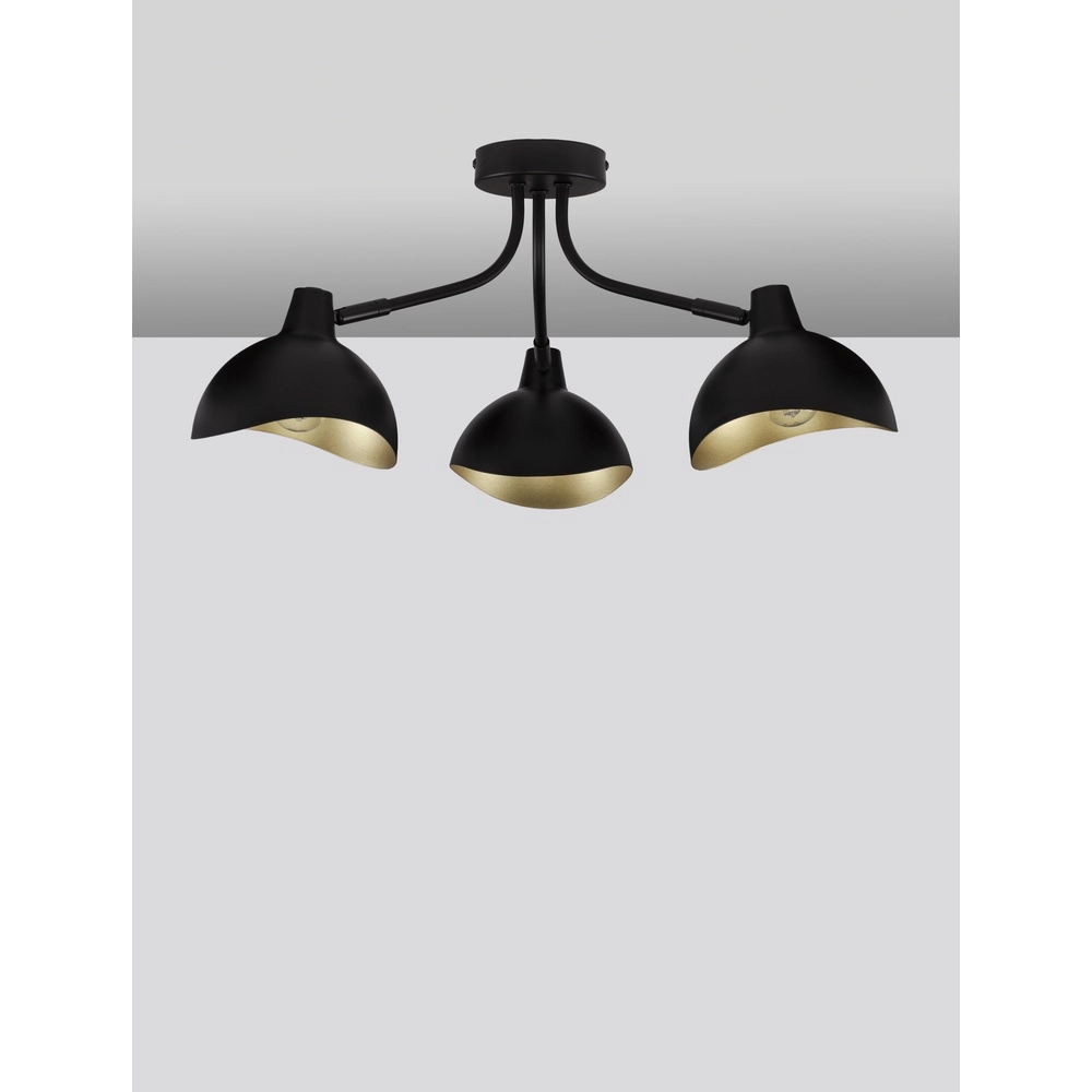 Plafonnier Geti M noir avec intérieur doré Plafonnier Geti M noir avec intérieur doré