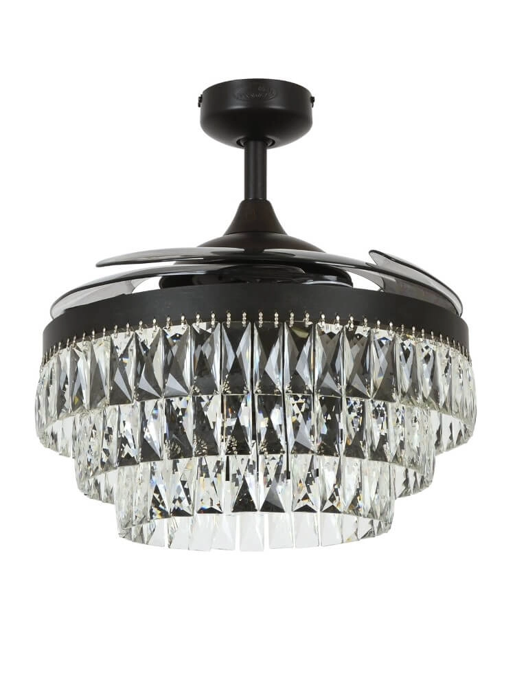 Ventilateur de plafond noir avec cristal Fanway Veil Ø 122 cm Beacon 9333509143970