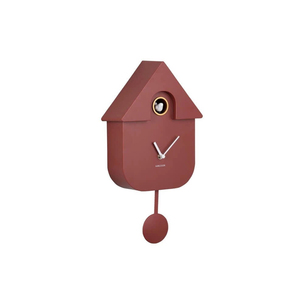 Horloge murale moderne Cuckoo rouge ocre Karlsson 8714302730856
