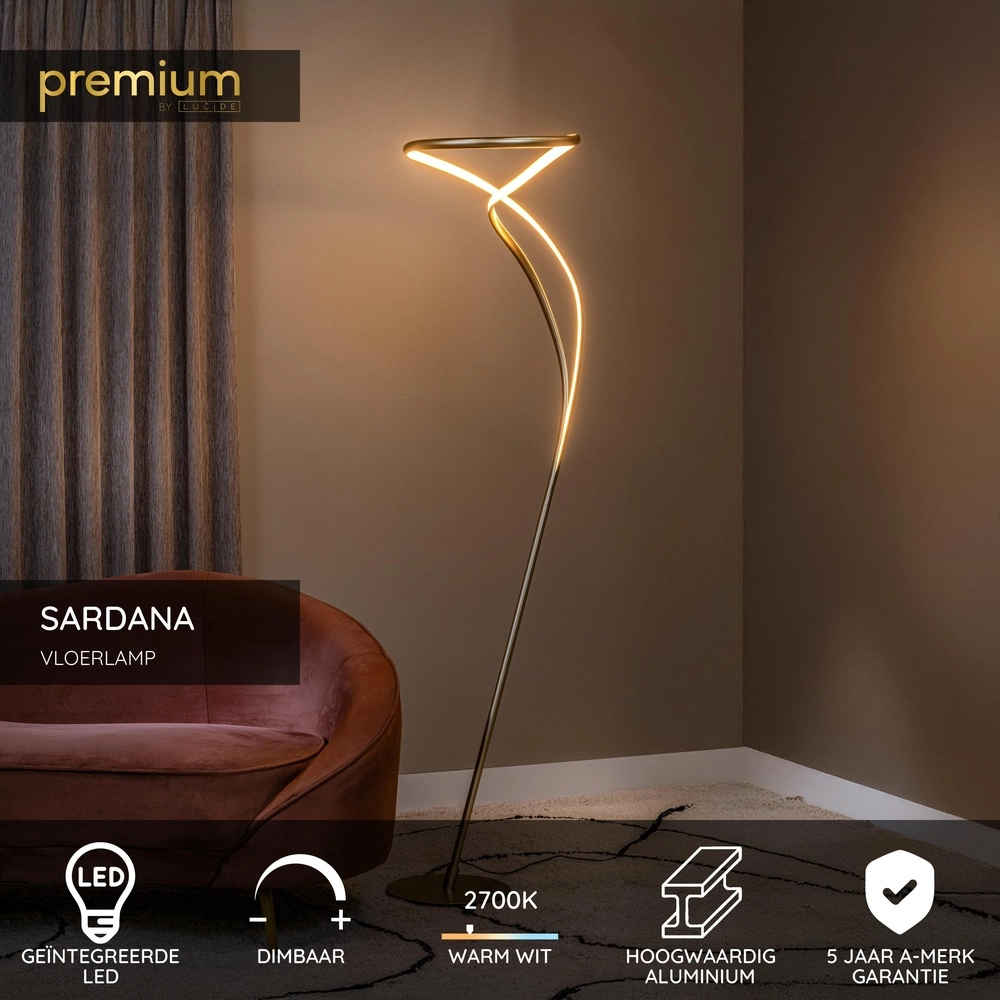 Lampe de pied Sardana Design Gold Premium by Lucide 5411212560261