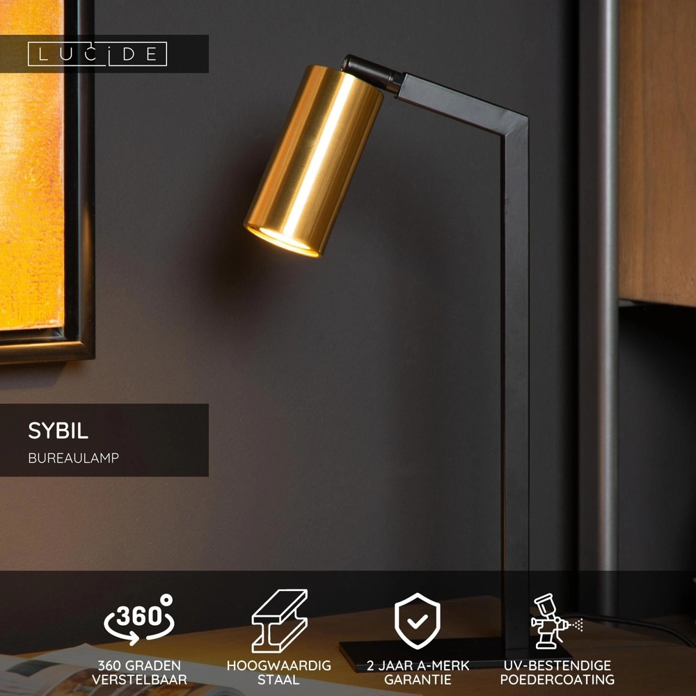 Lampe de bureau noire Sybil Conception Lucide 5411212451781