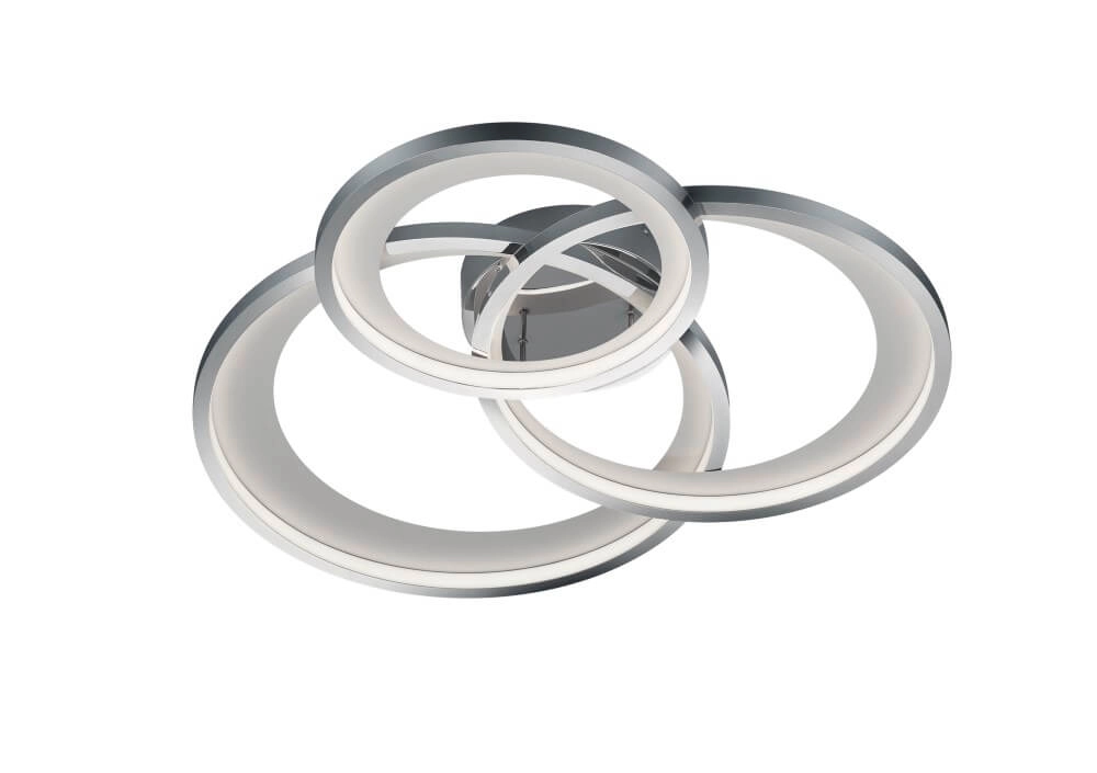 Plafonnier Granada Chrome à 3 anneaux