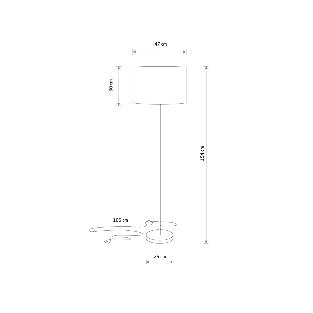 Lampe de pied Hotel Mood Ø 47 cm gris Lyora 5903139117906