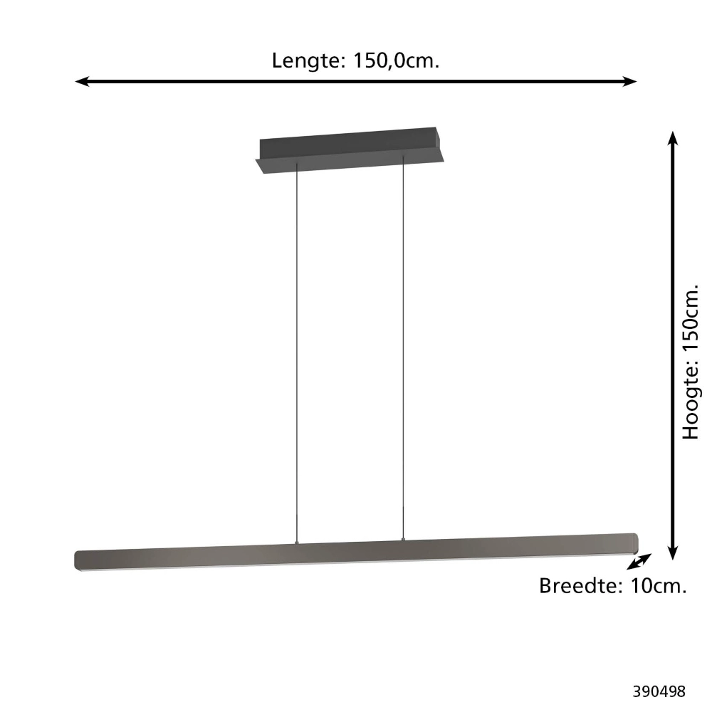 Sleek pendant lamp Ciggiano black Stars of Light 9008606357857