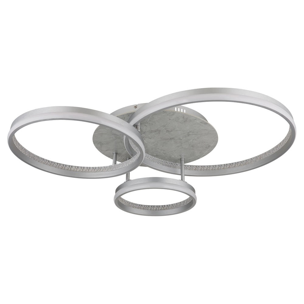 Lampe de plafond Mary Gris argenté à 3 lumières Globo 9007371519859