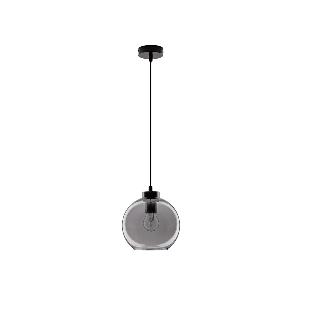 Suspension Palmer Simple noir avec verre fumé Lyora 5212017430946