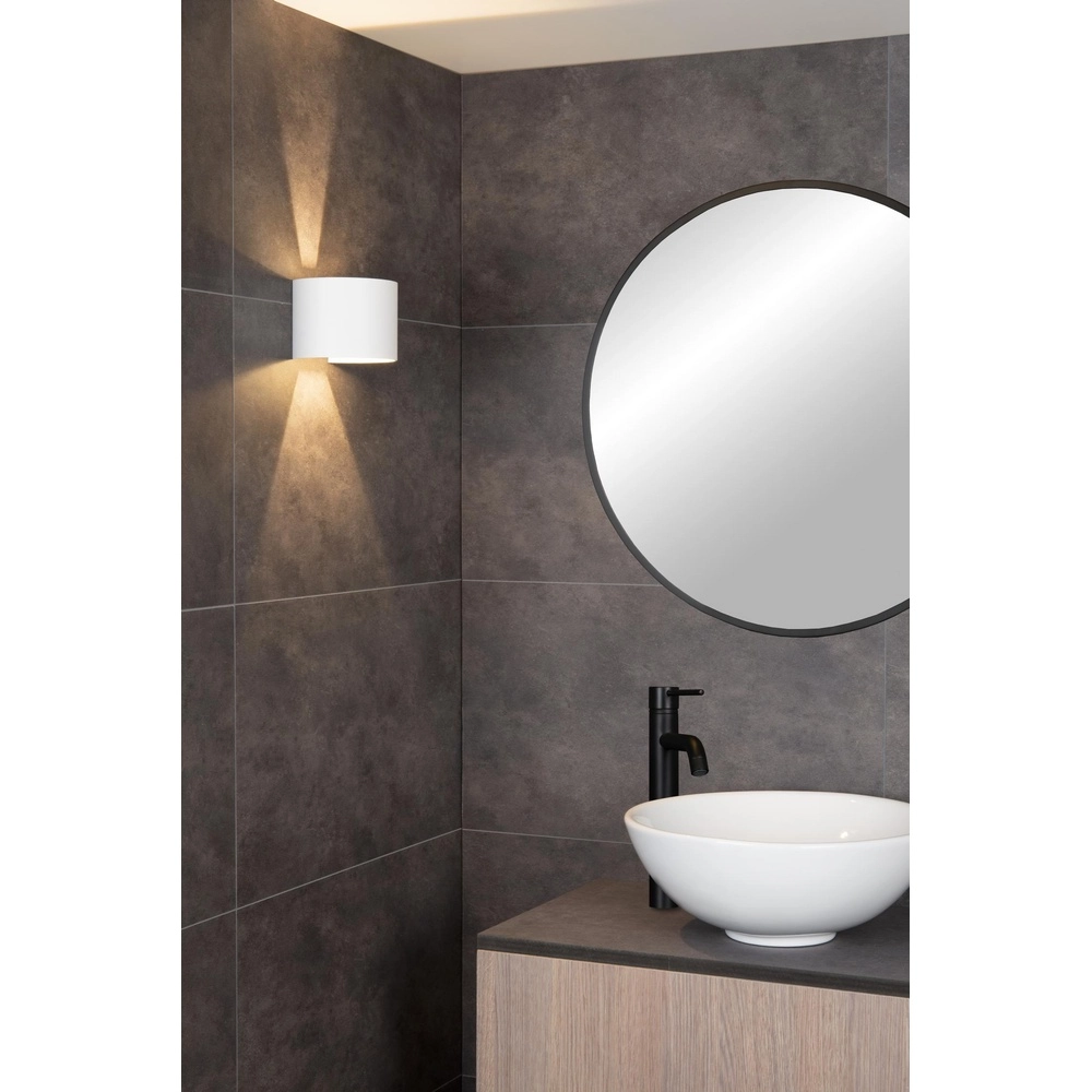 Projecteur mural carré Axi 2 x 3,5W IP54 blanc Lucide 5411212690036
