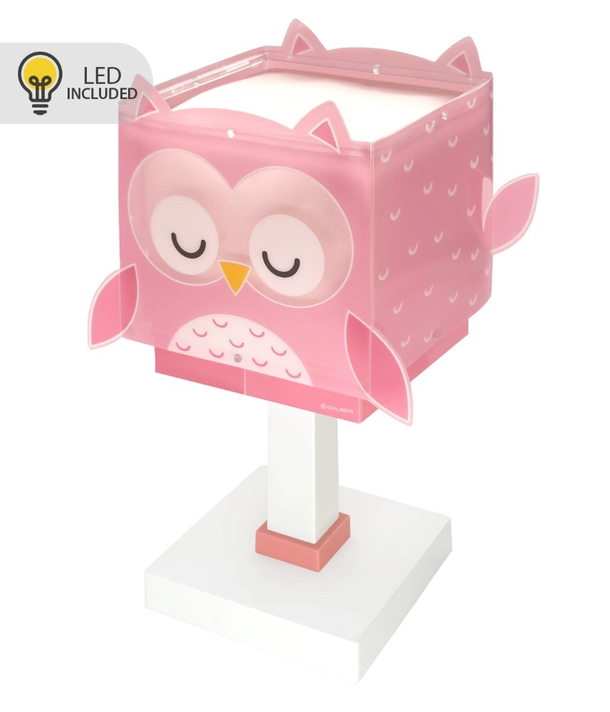 Lampe de table pour chambre d’enfant Owl rose Dalber 8420406002538