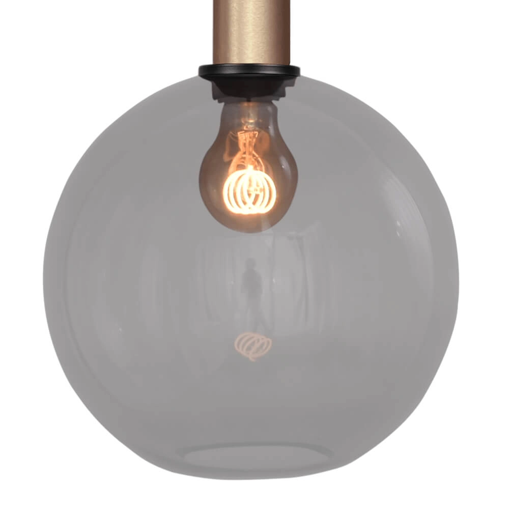 Lampe suspendue Ø 25cm Bella 2 Laiton doré avec verre fumé Masterlight 8718121333977