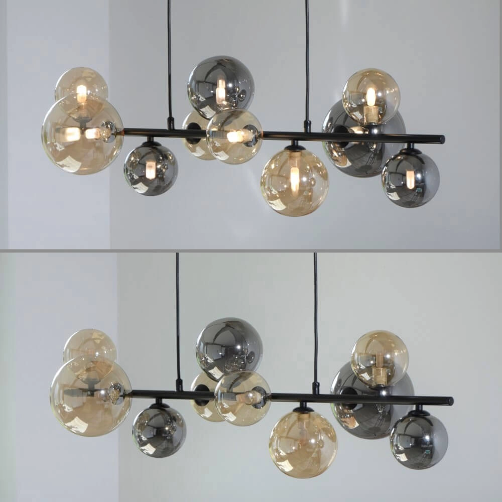 Lampe suspendue noire Popsicle design à 10 lumières Paul Neuhaus 4012248375495