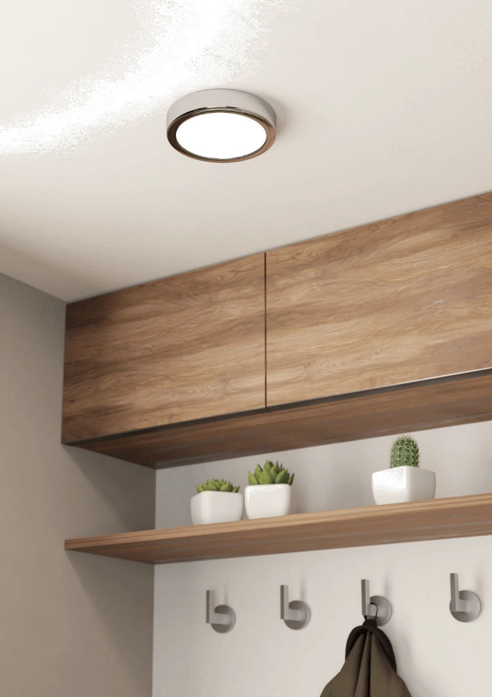 Lampe de salle de bain Fueva 5 IP44 - Chromé - Ø 16cm Eglo 9008606245239