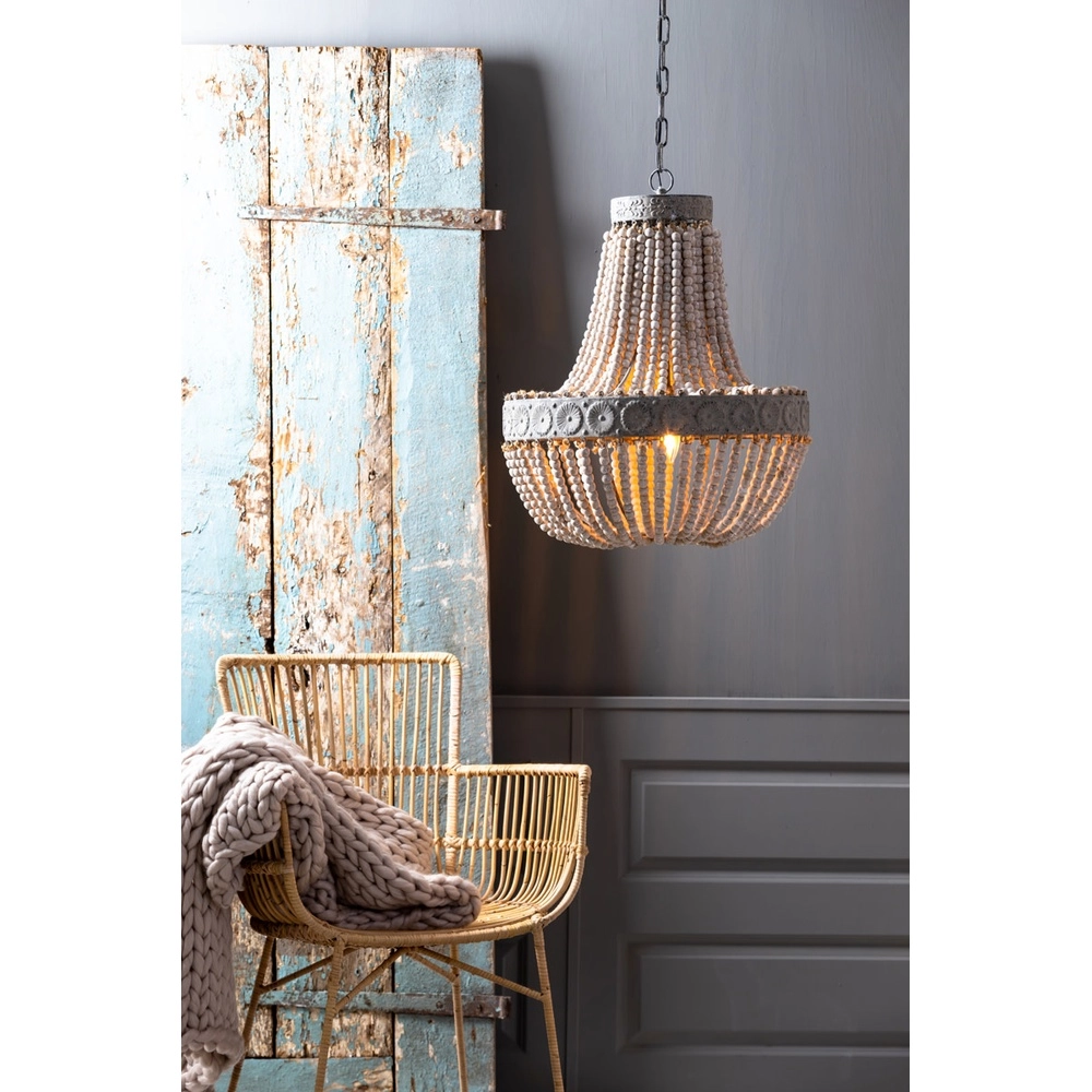 Lampe pendante perlée Luna gris Light & Living 8717807143749