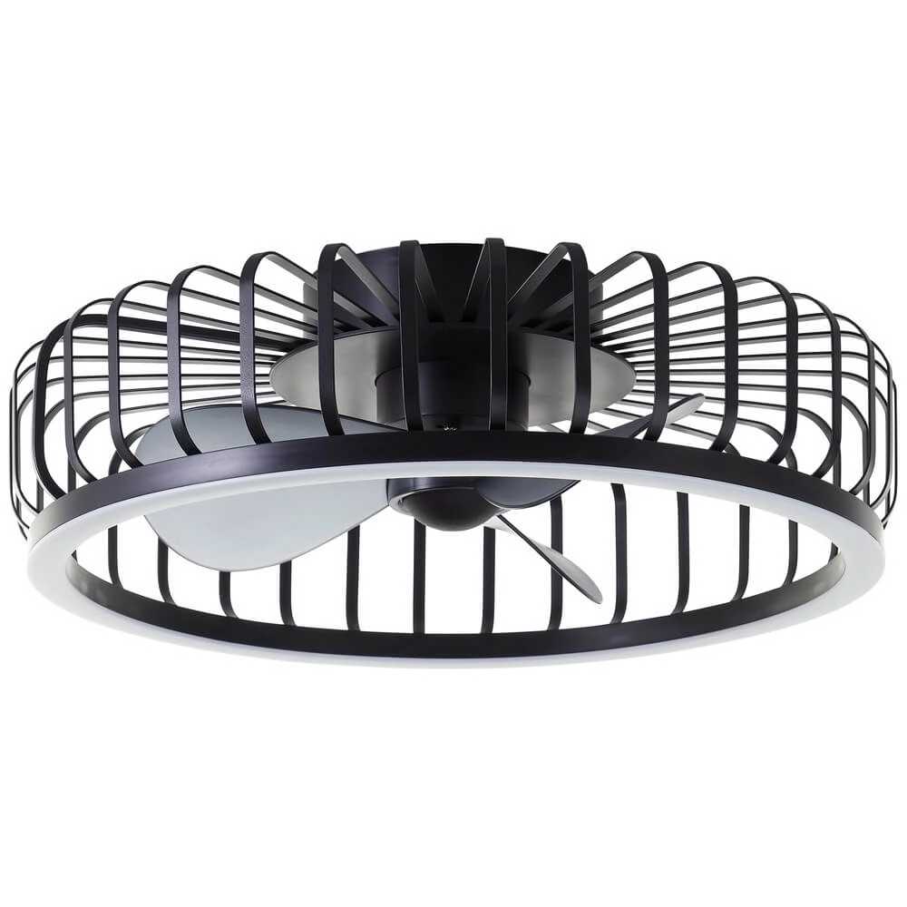 Ventilateur de plafond à lampe filaire Capo noir Brilliant 4004353453410