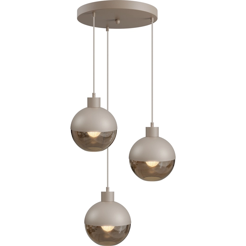Lampe pendante de conception Opera Terra beige clair 3 Ø 35 cm
