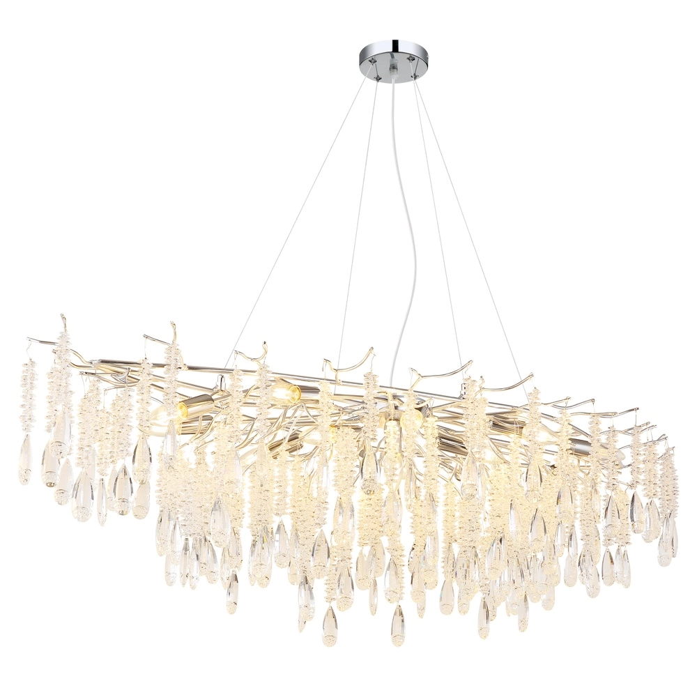 Lampe suspendue Kinga Gris argenté 150 cm