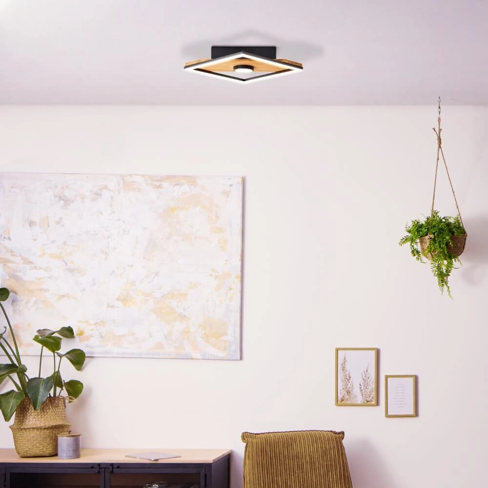 Plafonnier LED en bois Woodbridge S Brilliant 4004353409691