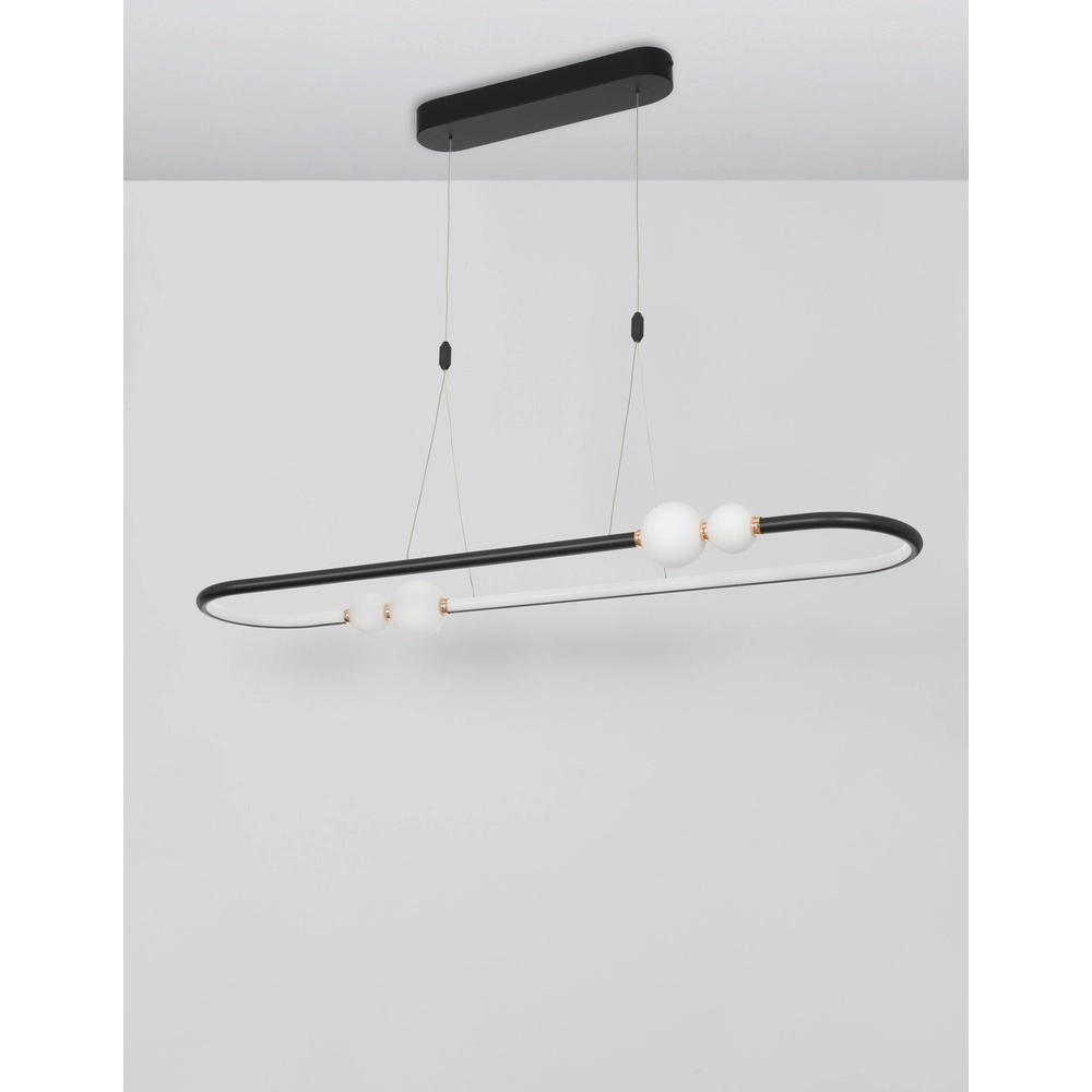 Suspension Celia Ovale noir et blanc Lyora 5212017429353