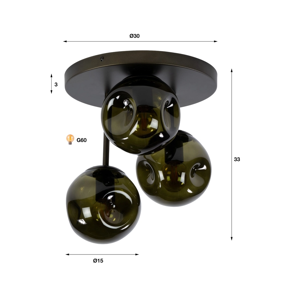 Lampe de plafond à design Stellar Noir Lyora 8716803515086