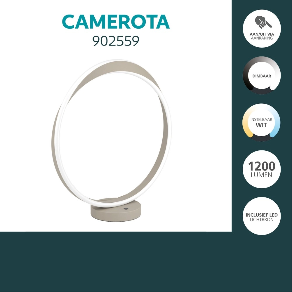 Lampe de table de conception Camerota brun sable Eglo 9008606391356