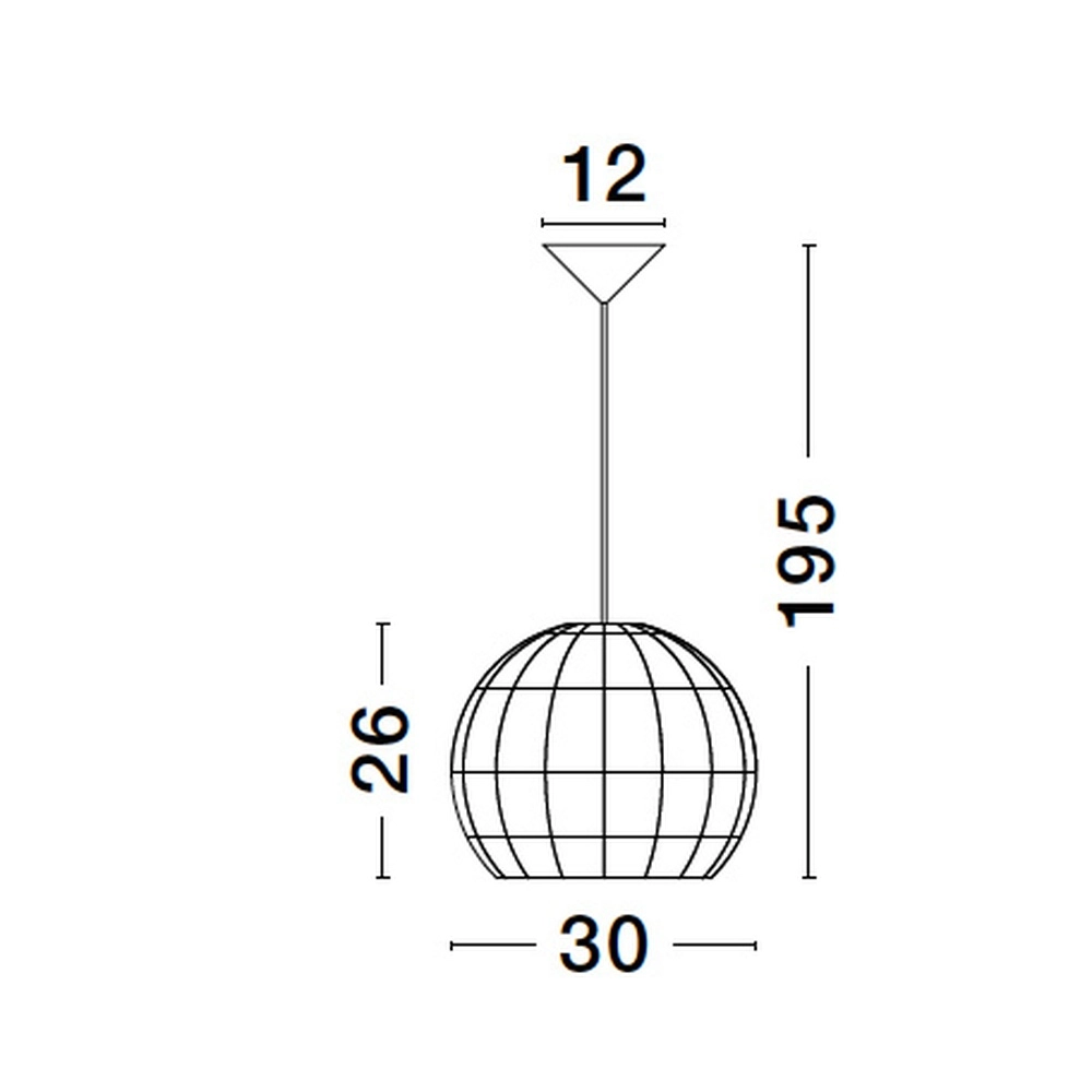 Suspension en rotin Marlo Boule Ø 30cm Lyora 5212017438829