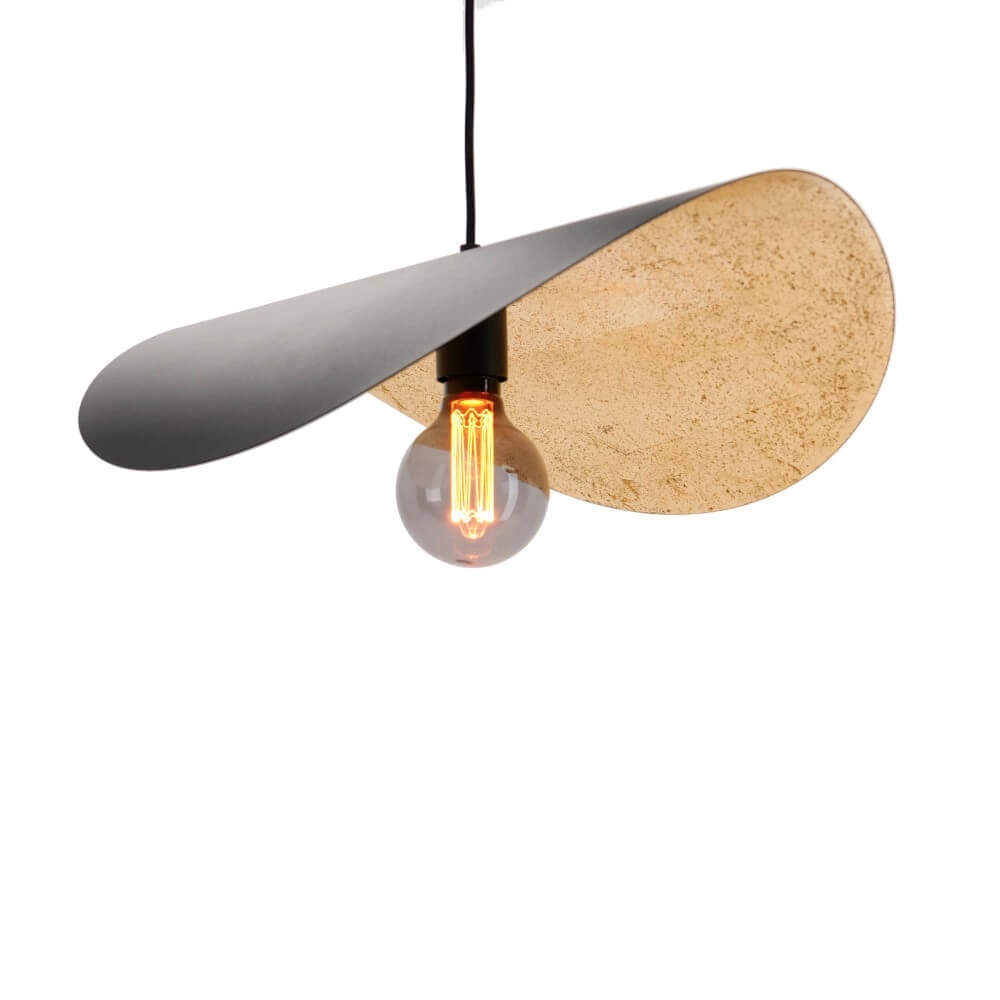 Lampe suspendue noire Saceda avec de l'or Ø 53cm Lampe suspendue noire Saceda avec de l'or Ø 53cm