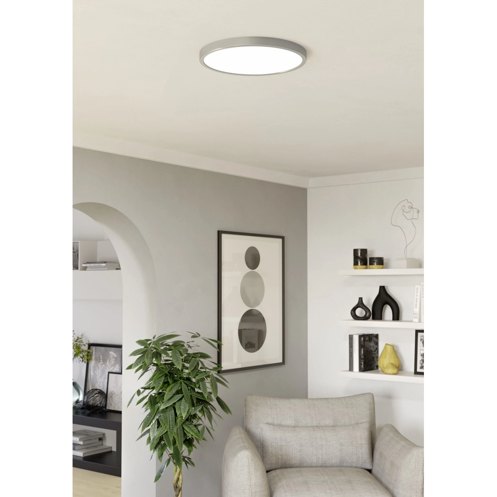 Lampe Zigbee IP44 Fueva 6-Z rond - acier inoxydable - Ø 38,9cm Eglo 9008606354085