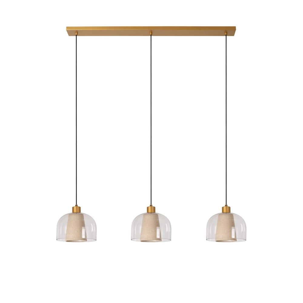 Lampe pendante de conception Gunhild Quinte or à 3 lumières