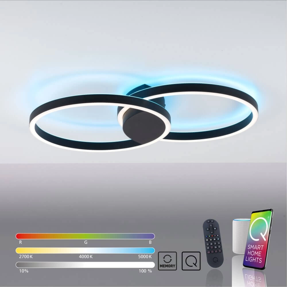 Plafonnier design Q-Marko autour Paul Neuhaus 4012248366615