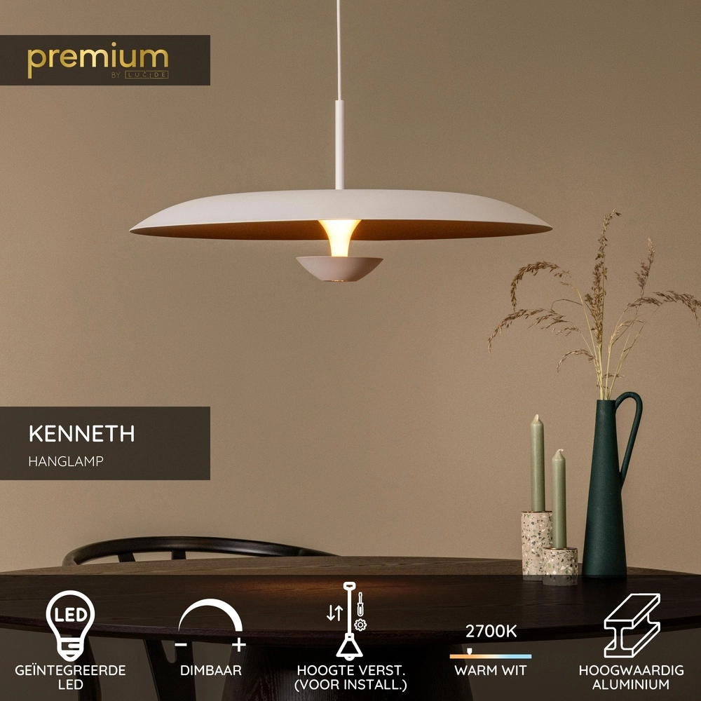 Lampe pendante de conception Kenneth blanc Ø 60cm Premium by Lucide 5411212410467