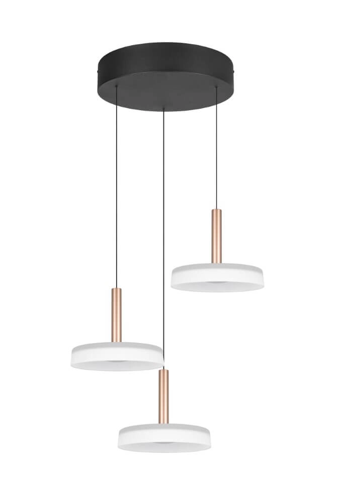 Lampe suspendue LED 3 lumières Celeste verre blanc Trio 4017807627398
