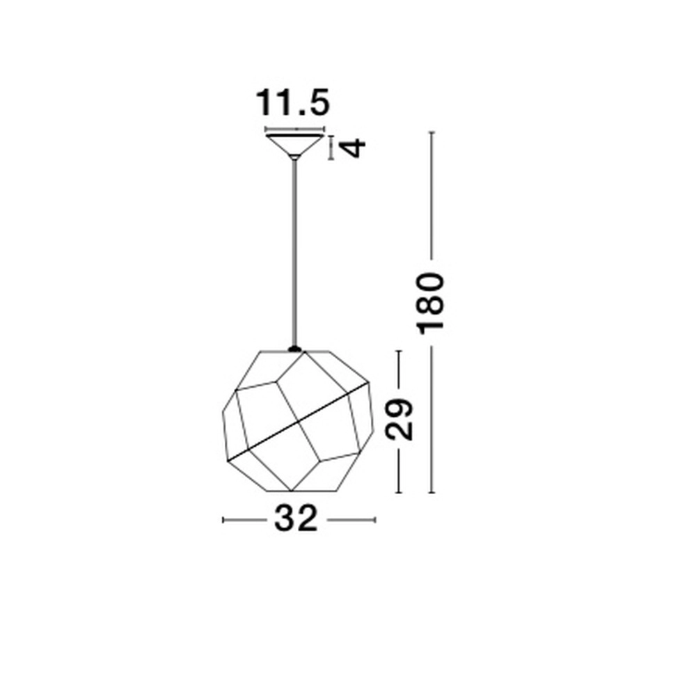 Suspension design Foggia Ø 32cm doré Lyora 5212017412836