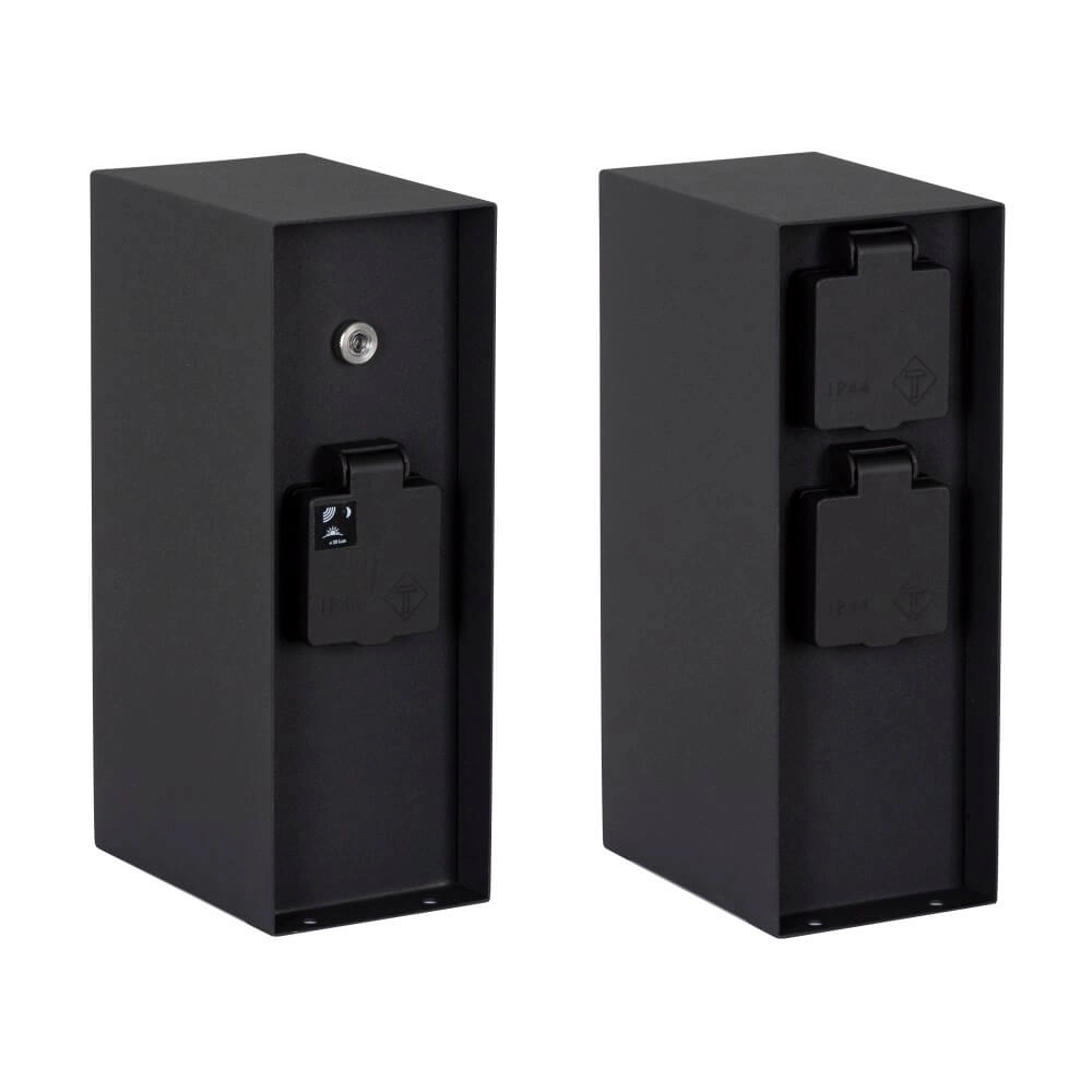 Poteau de prise électrique Contact 3x capteur crépusculaire