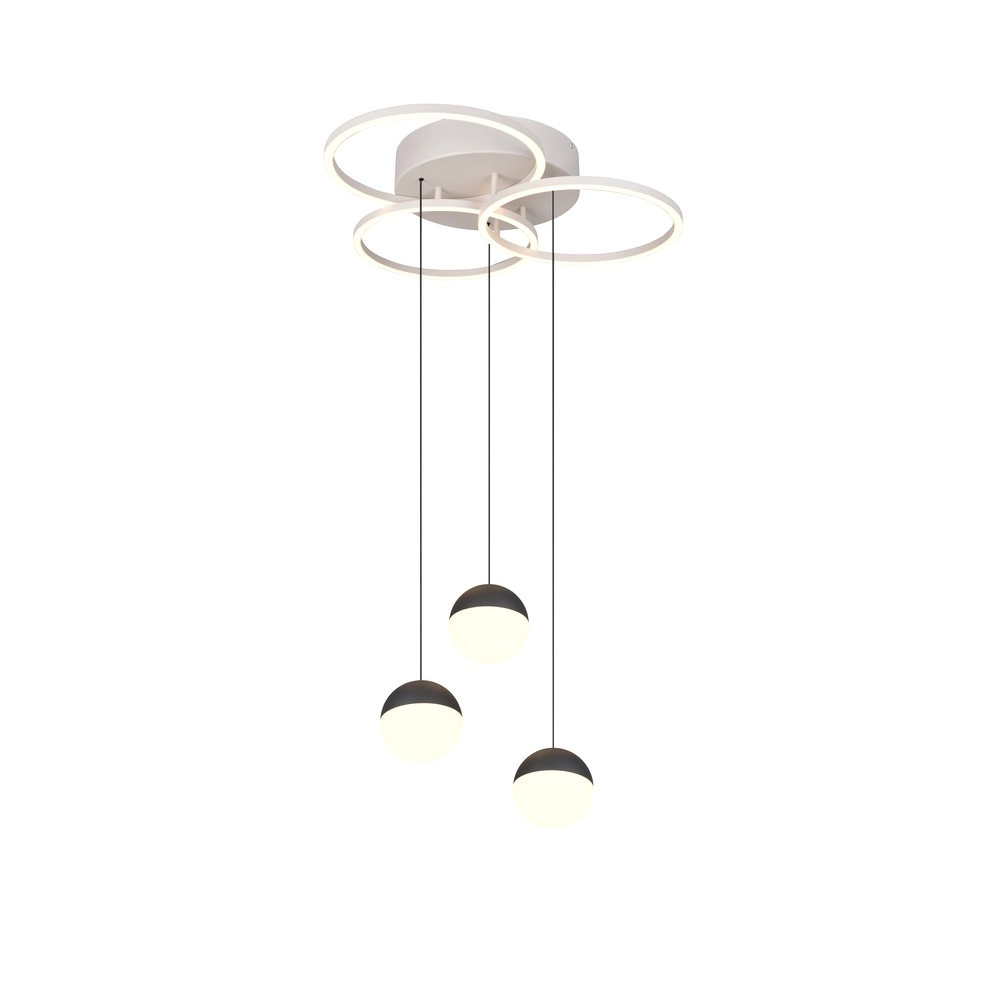 Lampe suspendue grise Larino Conception des ronds