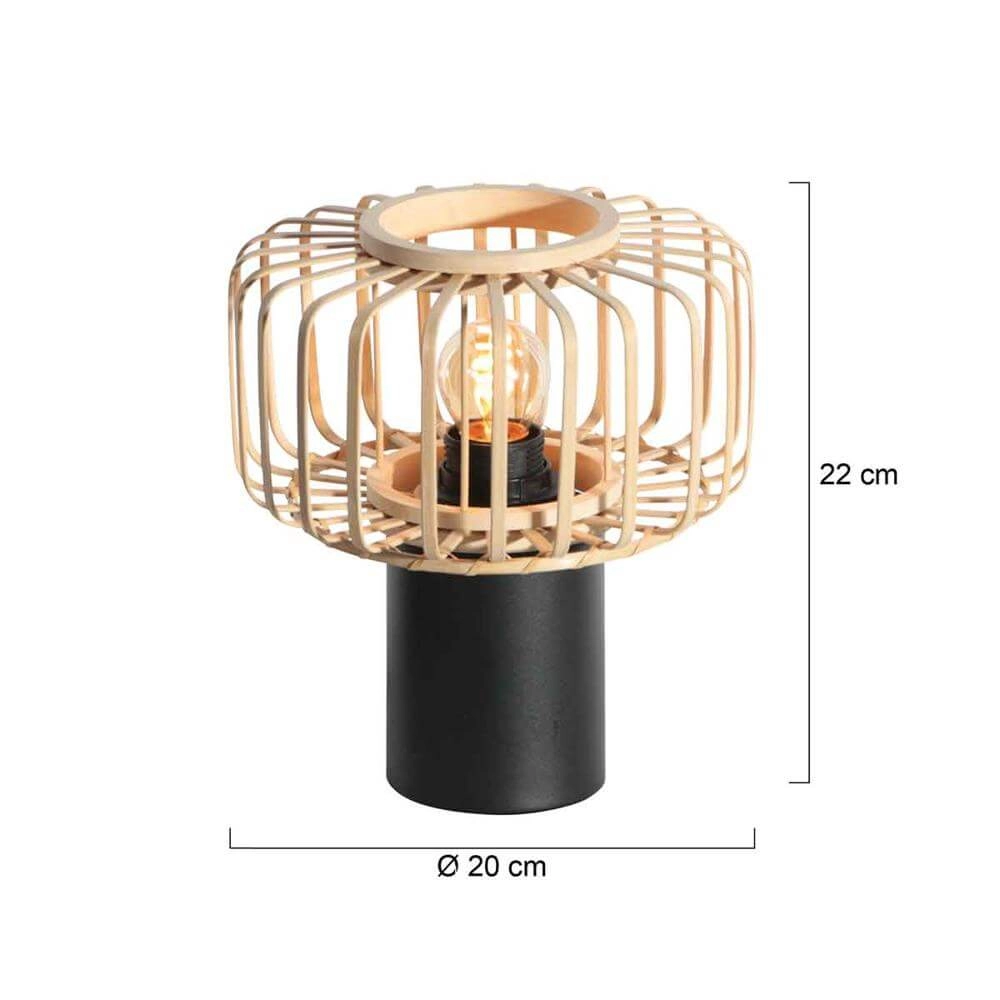 Lampe de table en bambou Bloeba Ø 20cm Steinhauer 8712746176759