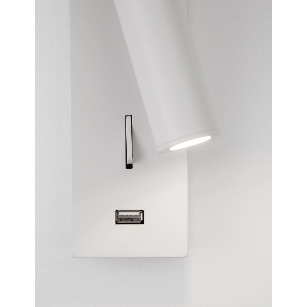 Lampe de chevet Fuse Blanc avec USB Lyora 5212017423702