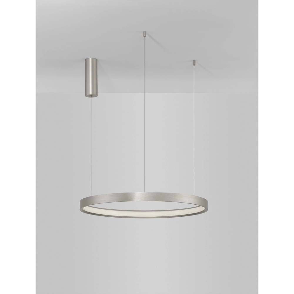 Suspension ronde Perrine gris argenté Ø 60cm