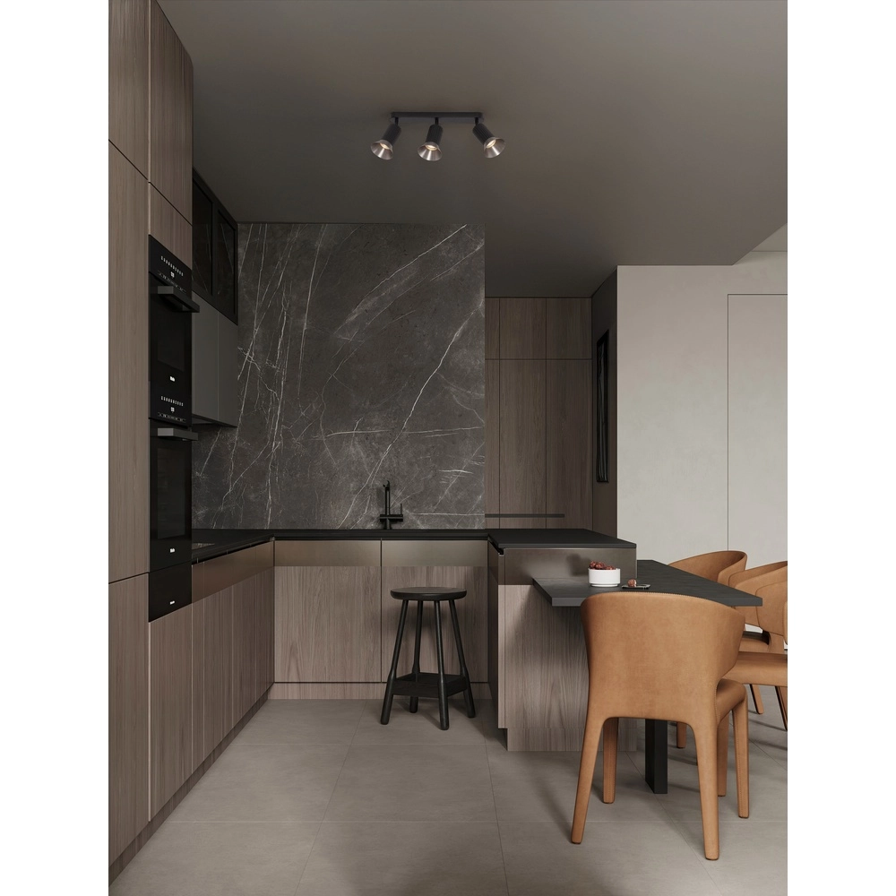 Plafonnier Luvia 3 lumières noir avec bronze Lyora 5212017475541