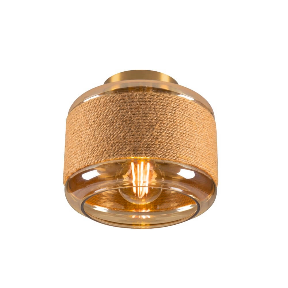 Plafonnier en verre Pantilo Rope 19 Ø 19cm - noir avec fumée SLV 4024163280891