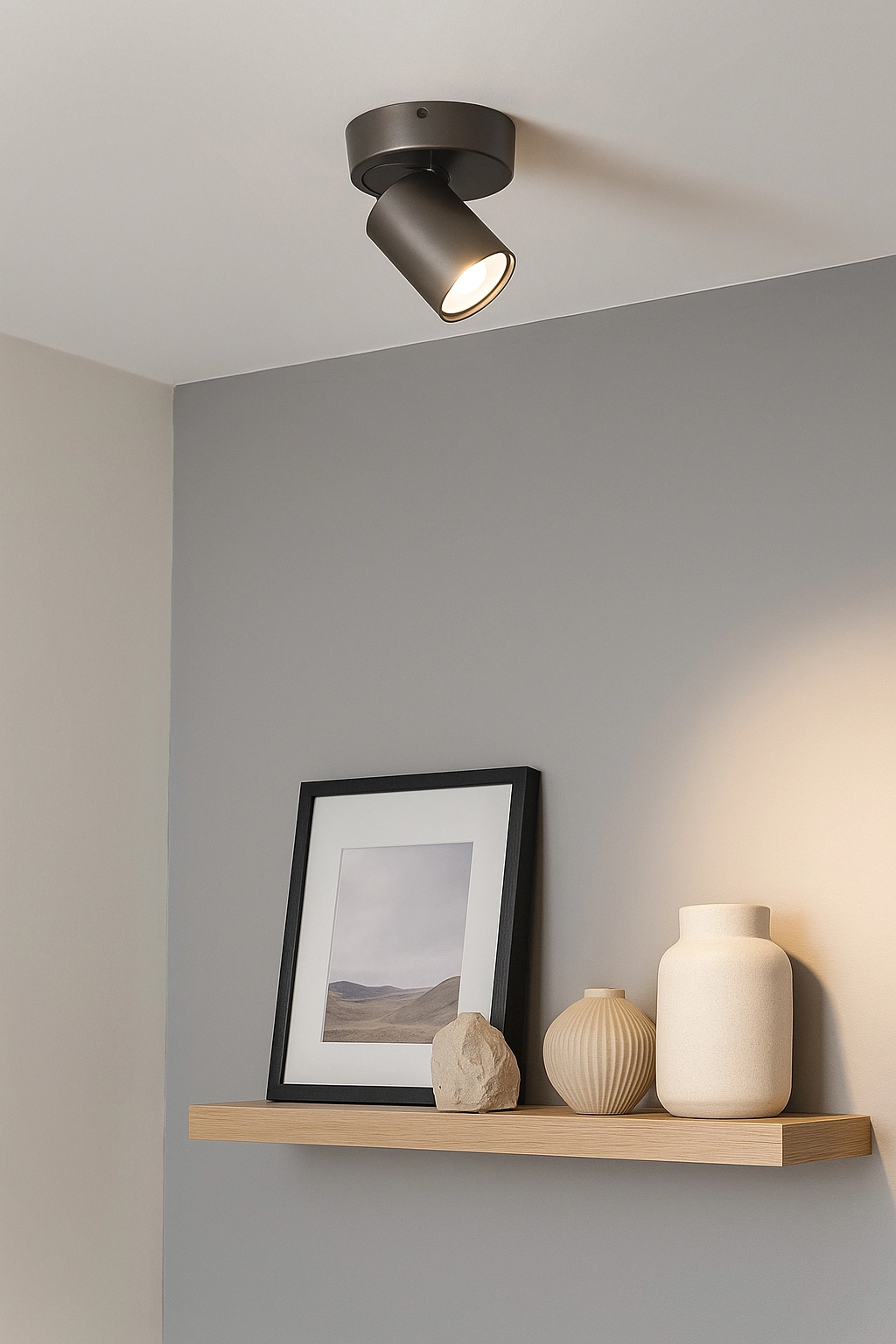 Lampe de plafond Moon 1 Bronze rond Lyora 5053423311821